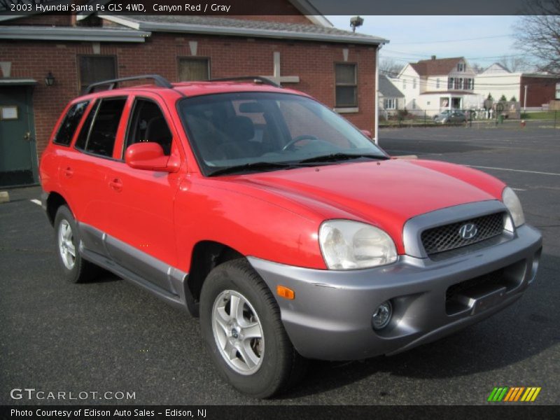 Canyon Red / Gray 2003 Hyundai Santa Fe GLS 4WD