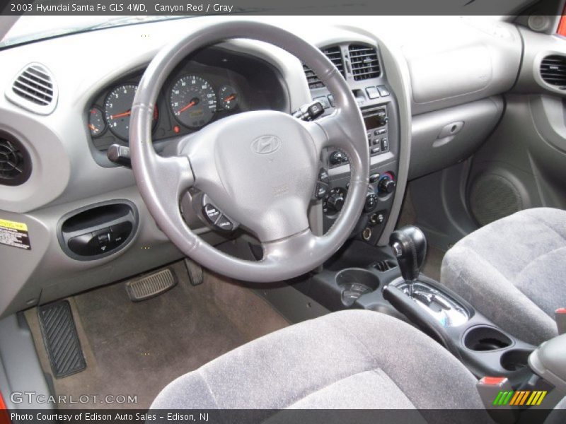 Canyon Red / Gray 2003 Hyundai Santa Fe GLS 4WD