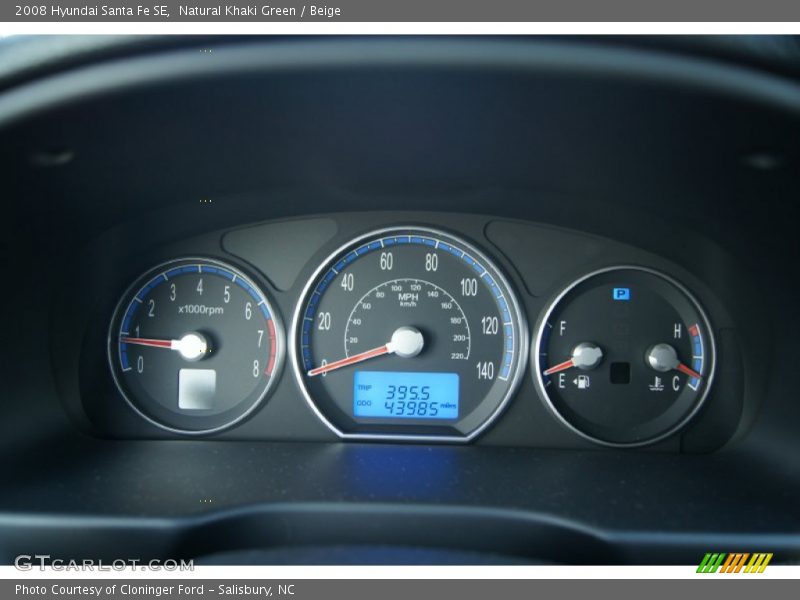 Natural Khaki Green / Beige 2008 Hyundai Santa Fe SE