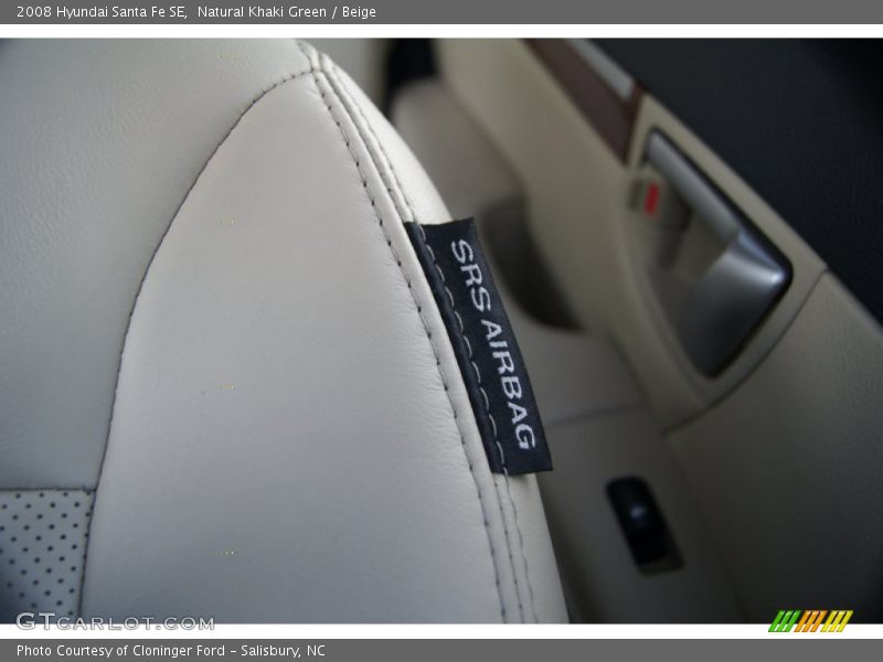 Natural Khaki Green / Beige 2008 Hyundai Santa Fe SE