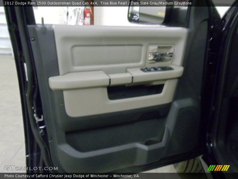 True Blue Pearl / Dark Slate Gray/Medium Graystone 2012 Dodge Ram 1500 Outdoorsman Quad Cab 4x4