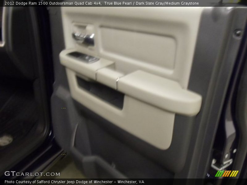 True Blue Pearl / Dark Slate Gray/Medium Graystone 2012 Dodge Ram 1500 Outdoorsman Quad Cab 4x4