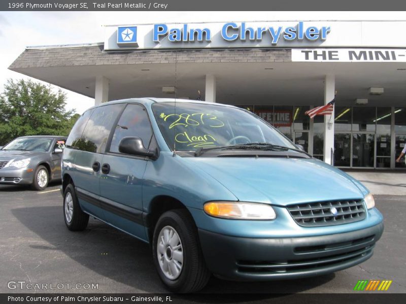 Teal Pearl Metallic / Grey 1996 Plymouth Voyager SE