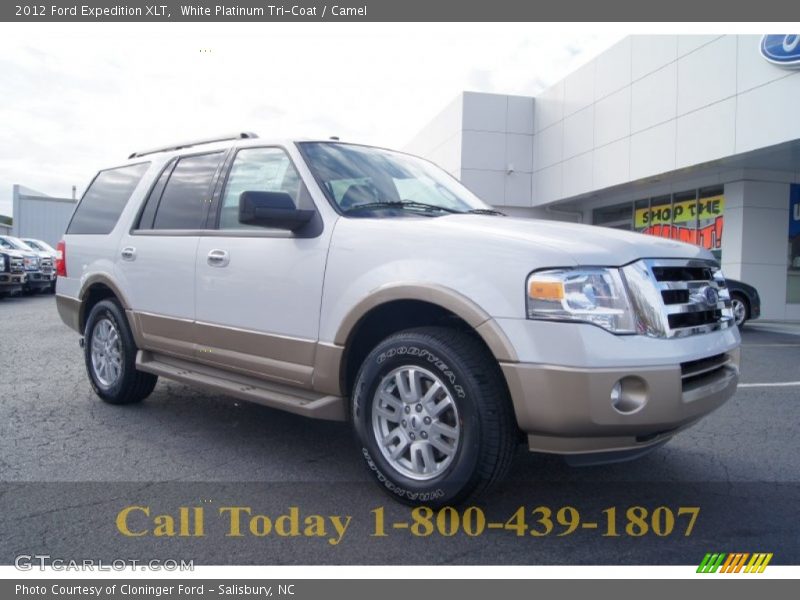White Platinum Tri-Coat / Camel 2012 Ford Expedition XLT