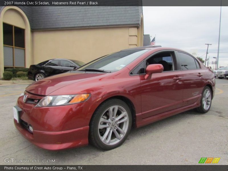 Habanero Red Pearl / Black 2007 Honda Civic Si Sedan