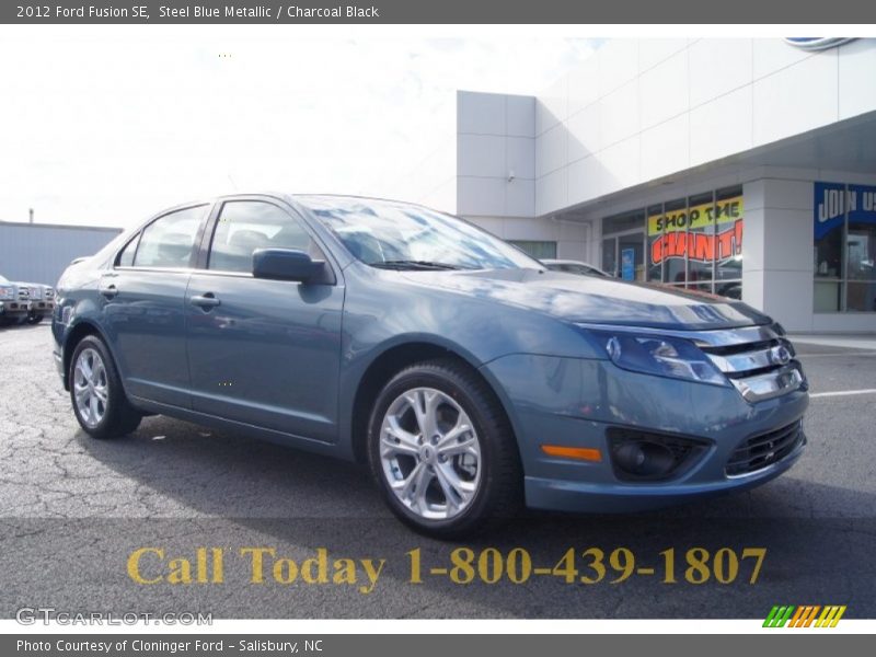 Steel Blue Metallic / Charcoal Black 2012 Ford Fusion SE