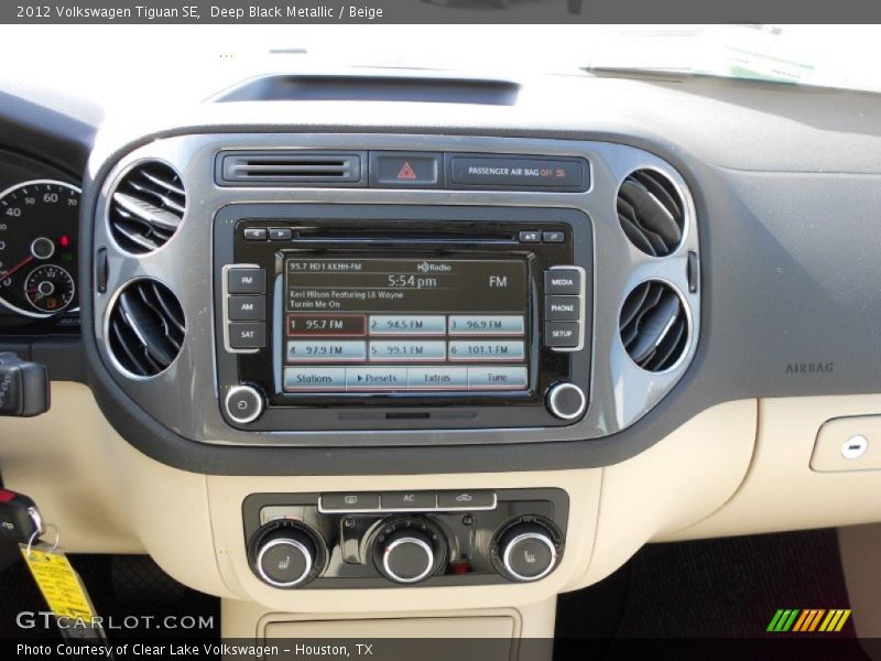 Deep Black Metallic / Beige 2012 Volkswagen Tiguan SE