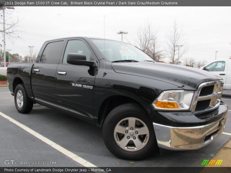 Brilliant Black Crystal Pearl / Dark Slate Gray/Medium Graystone 2011 Dodge Ram 1500 ST Crew Cab