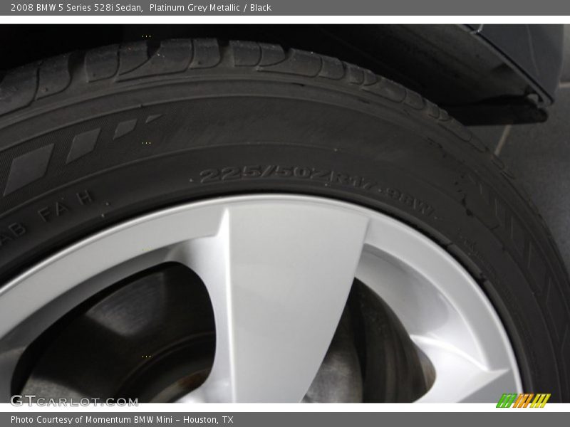 Platinum Grey Metallic / Black 2008 BMW 5 Series 528i Sedan