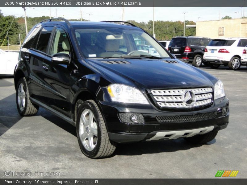 Obsidian Black Metallic / Macadamia 2008 Mercedes-Benz ML 350 4Matic