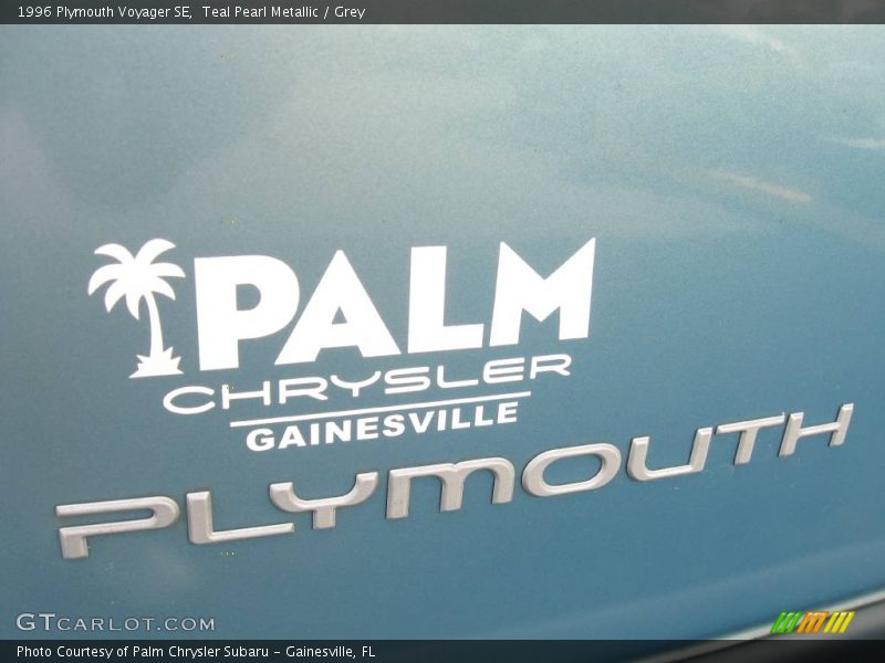 Teal Pearl Metallic / Grey 1996 Plymouth Voyager SE
