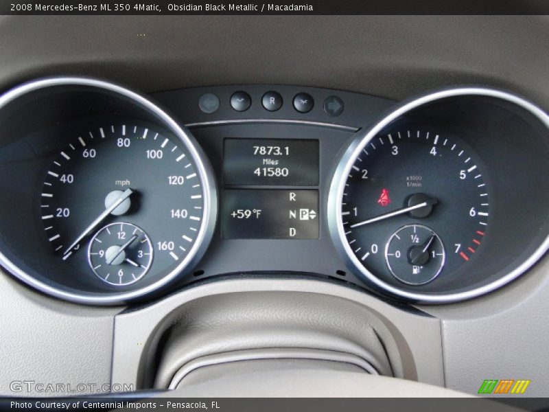 Obsidian Black Metallic / Macadamia 2008 Mercedes-Benz ML 350 4Matic