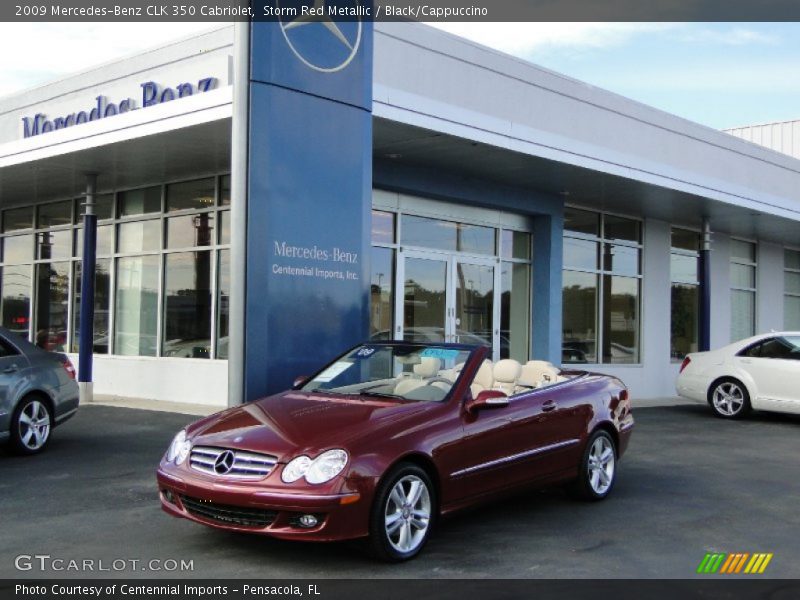 Storm Red Metallic / Black/Cappuccino 2009 Mercedes-Benz CLK 350 Cabriolet