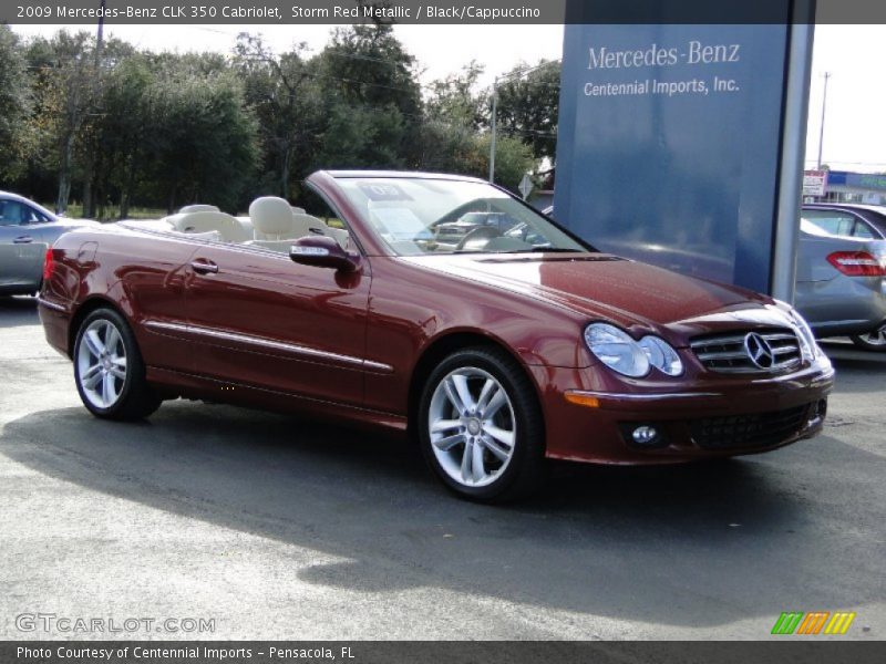 Storm Red Metallic / Black/Cappuccino 2009 Mercedes-Benz CLK 350 Cabriolet