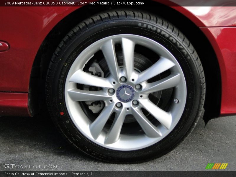 Storm Red Metallic / Black/Cappuccino 2009 Mercedes-Benz CLK 350 Cabriolet
