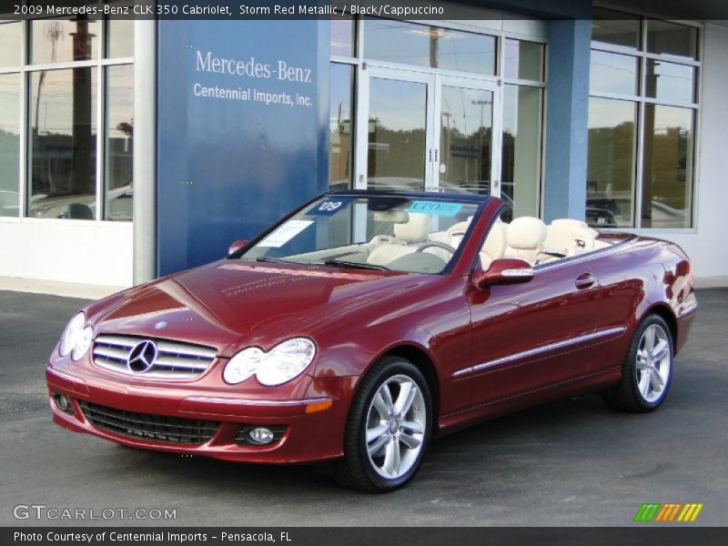 Storm Red Metallic / Black/Cappuccino 2009 Mercedes-Benz CLK 350 Cabriolet