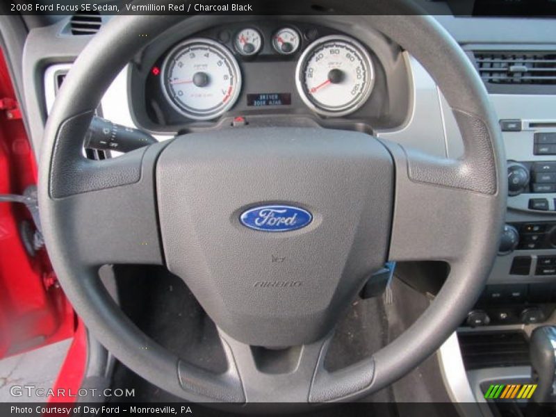 Vermillion Red / Charcoal Black 2008 Ford Focus SE Sedan