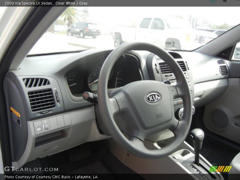 Clear White / Gray 2009 Kia Spectra LX Sedan