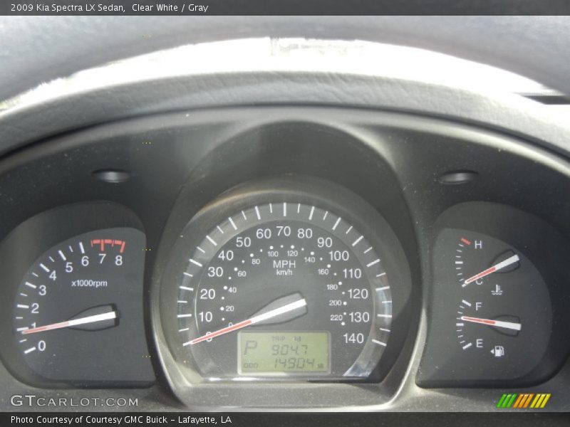 Clear White / Gray 2009 Kia Spectra LX Sedan