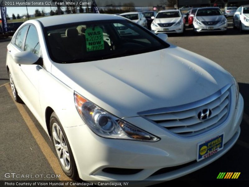Pearl White / Camel 2011 Hyundai Sonata GLS