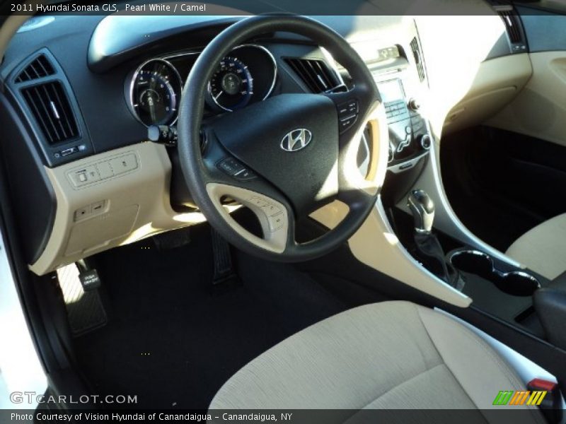 Pearl White / Camel 2011 Hyundai Sonata GLS