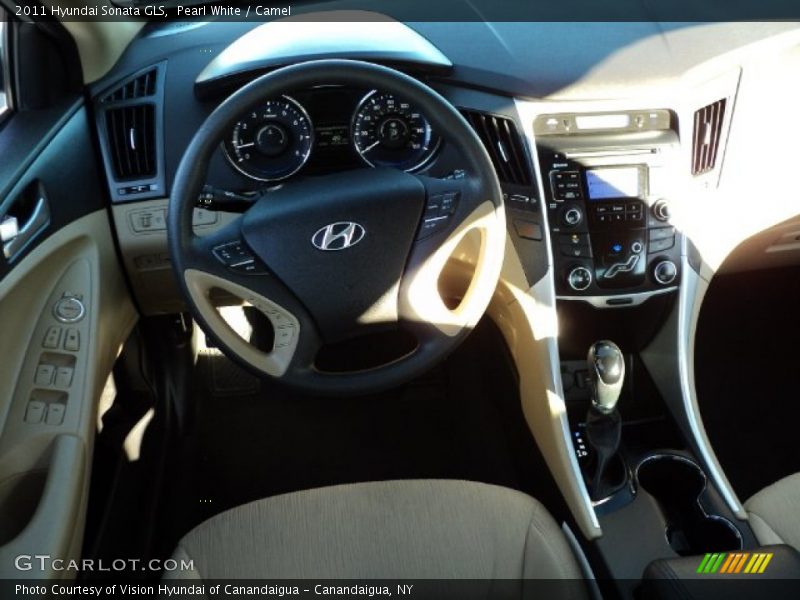 Pearl White / Camel 2011 Hyundai Sonata GLS