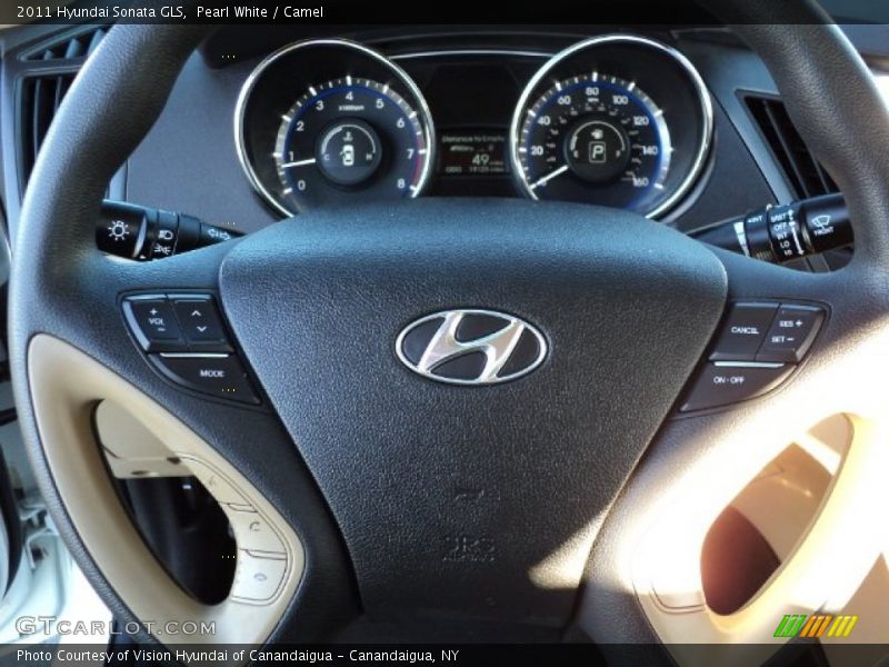 Pearl White / Camel 2011 Hyundai Sonata GLS