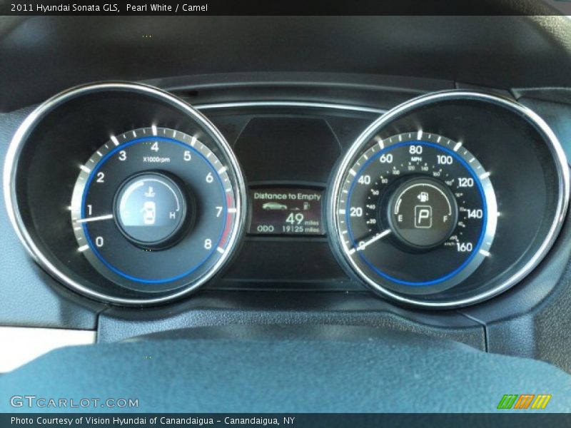Pearl White / Camel 2011 Hyundai Sonata GLS