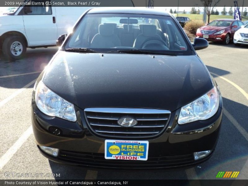 Black Pearl / Gray 2009 Hyundai Elantra GLS Sedan