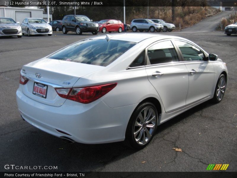 Shimmering White / Black 2012 Hyundai Sonata SE 2.0T