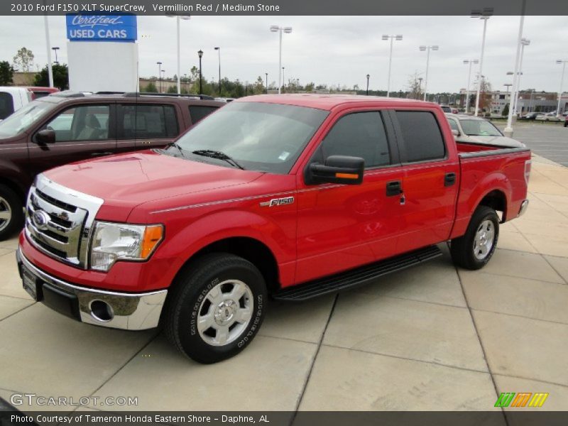 Vermillion Red / Medium Stone 2010 Ford F150 XLT SuperCrew