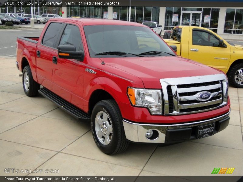 Vermillion Red / Medium Stone 2010 Ford F150 XLT SuperCrew
