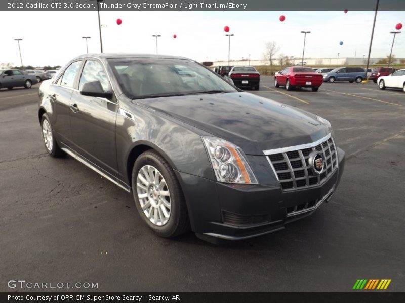 Thunder Gray ChromaFlair / Light Titanium/Ebony 2012 Cadillac CTS 3.0 Sedan