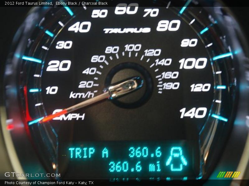Ebony Black / Charcoal Black 2012 Ford Taurus Limited