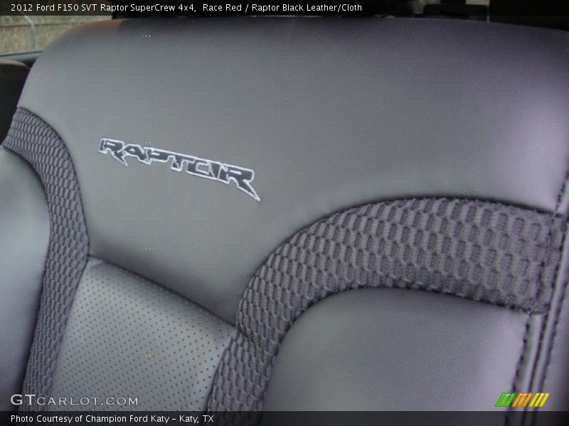 Embroidered Raptor in seat - 2012 Ford F150 SVT Raptor SuperCrew 4x4