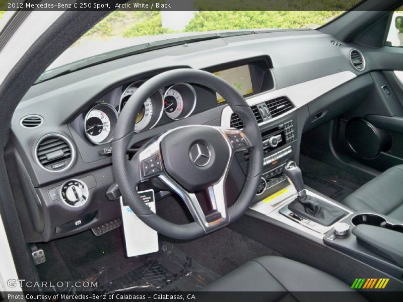 Arctic White / Black 2012 Mercedes-Benz C 250 Sport