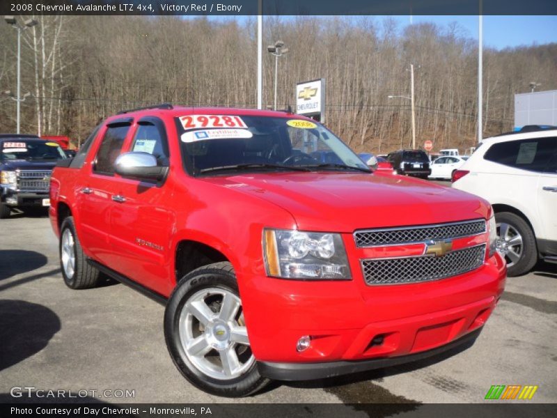 Victory Red / Ebony 2008 Chevrolet Avalanche LTZ 4x4