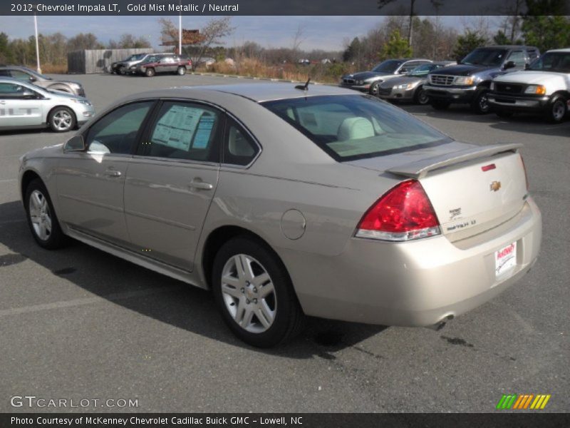 Gold Mist Metallic / Neutral 2012 Chevrolet Impala LT