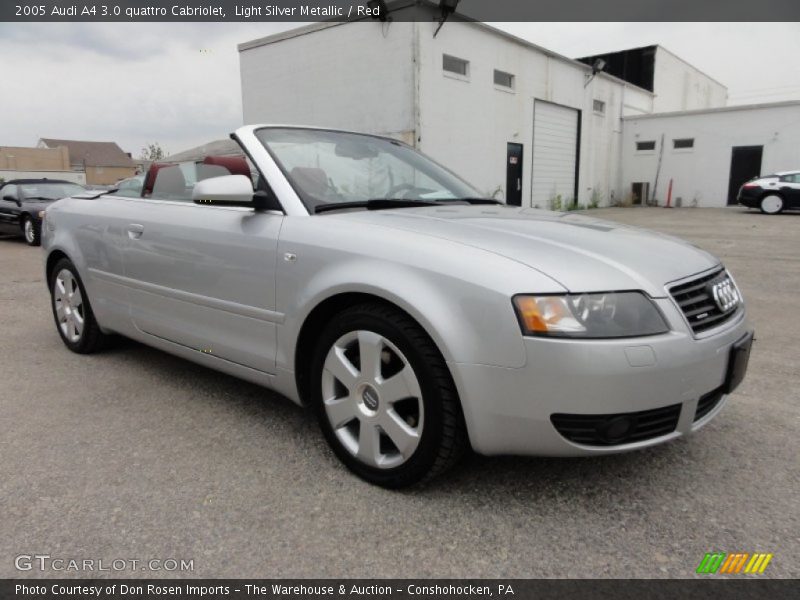 Light Silver Metallic / Red 2005 Audi A4 3.0 quattro Cabriolet