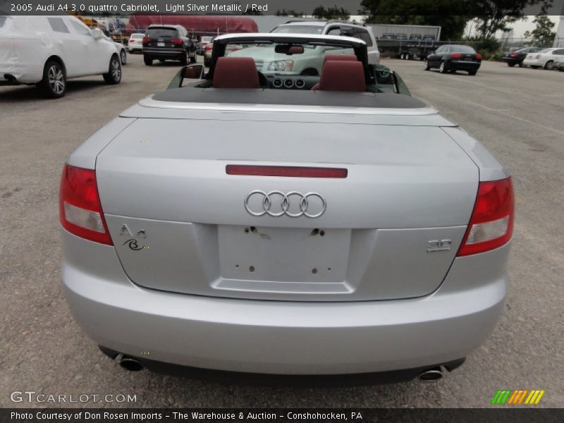 Light Silver Metallic / Red 2005 Audi A4 3.0 quattro Cabriolet
