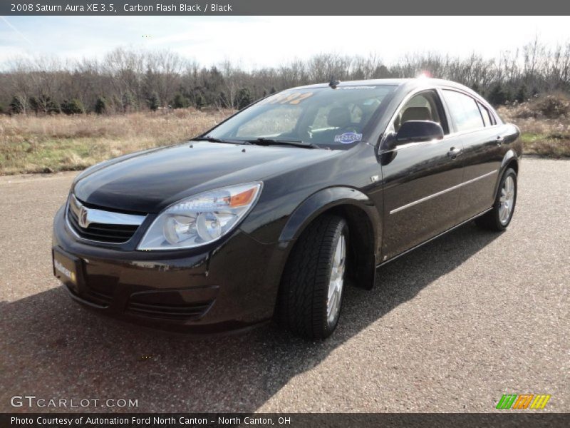 Carbon Flash Black / Black 2008 Saturn Aura XE 3.5