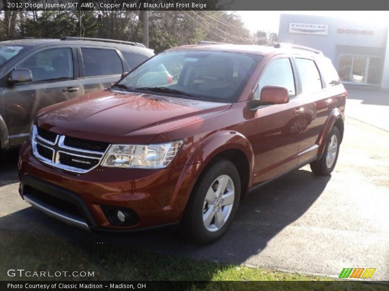 Copper Pearl / Black/Light Frost Beige 2012 Dodge Journey SXT AWD