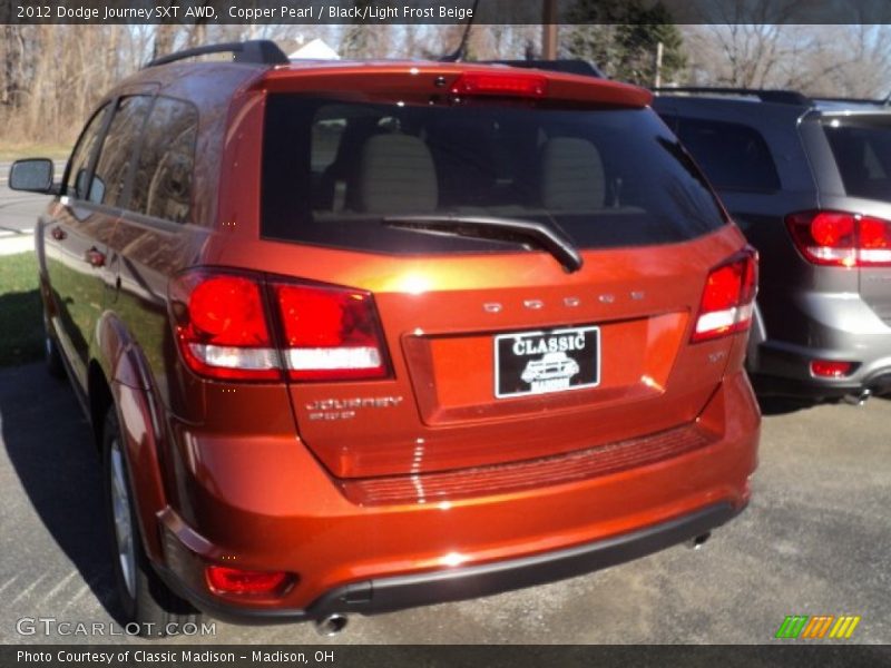 Copper Pearl / Black/Light Frost Beige 2012 Dodge Journey SXT AWD