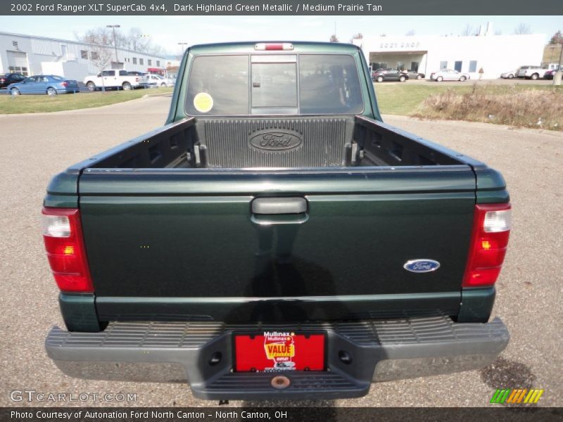 Dark Highland Green Metallic / Medium Prairie Tan 2002 Ford Ranger XLT SuperCab 4x4