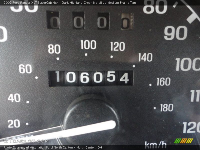 Dark Highland Green Metallic / Medium Prairie Tan 2002 Ford Ranger XLT SuperCab 4x4