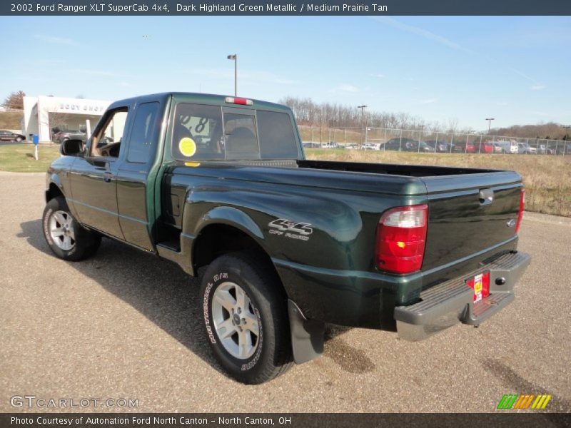 Dark Highland Green Metallic / Medium Prairie Tan 2002 Ford Ranger XLT SuperCab 4x4