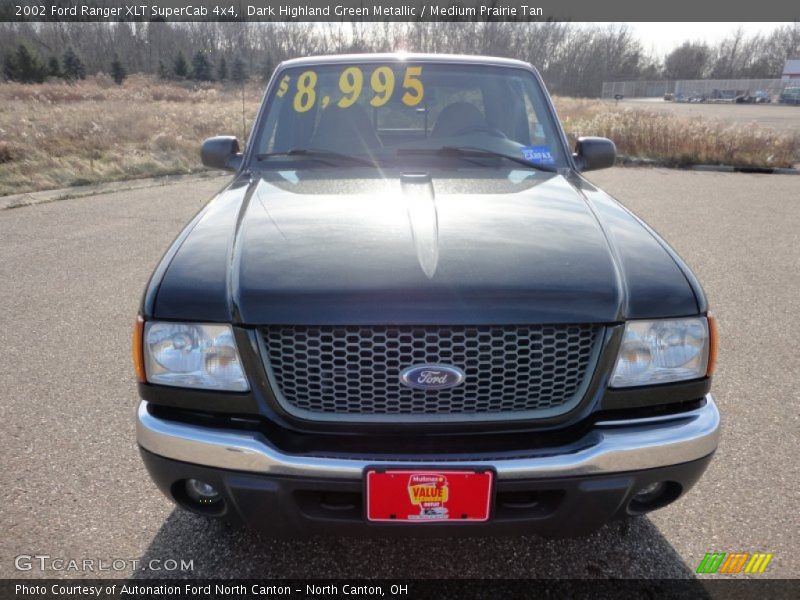 Dark Highland Green Metallic / Medium Prairie Tan 2002 Ford Ranger XLT SuperCab 4x4