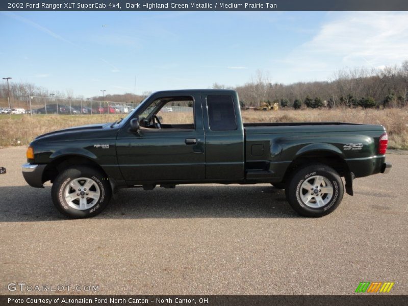 Dark Highland Green Metallic / Medium Prairie Tan 2002 Ford Ranger XLT SuperCab 4x4