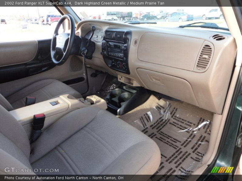 Dark Highland Green Metallic / Medium Prairie Tan 2002 Ford Ranger XLT SuperCab 4x4