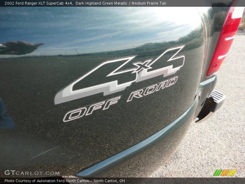 Dark Highland Green Metallic / Medium Prairie Tan 2002 Ford Ranger XLT SuperCab 4x4